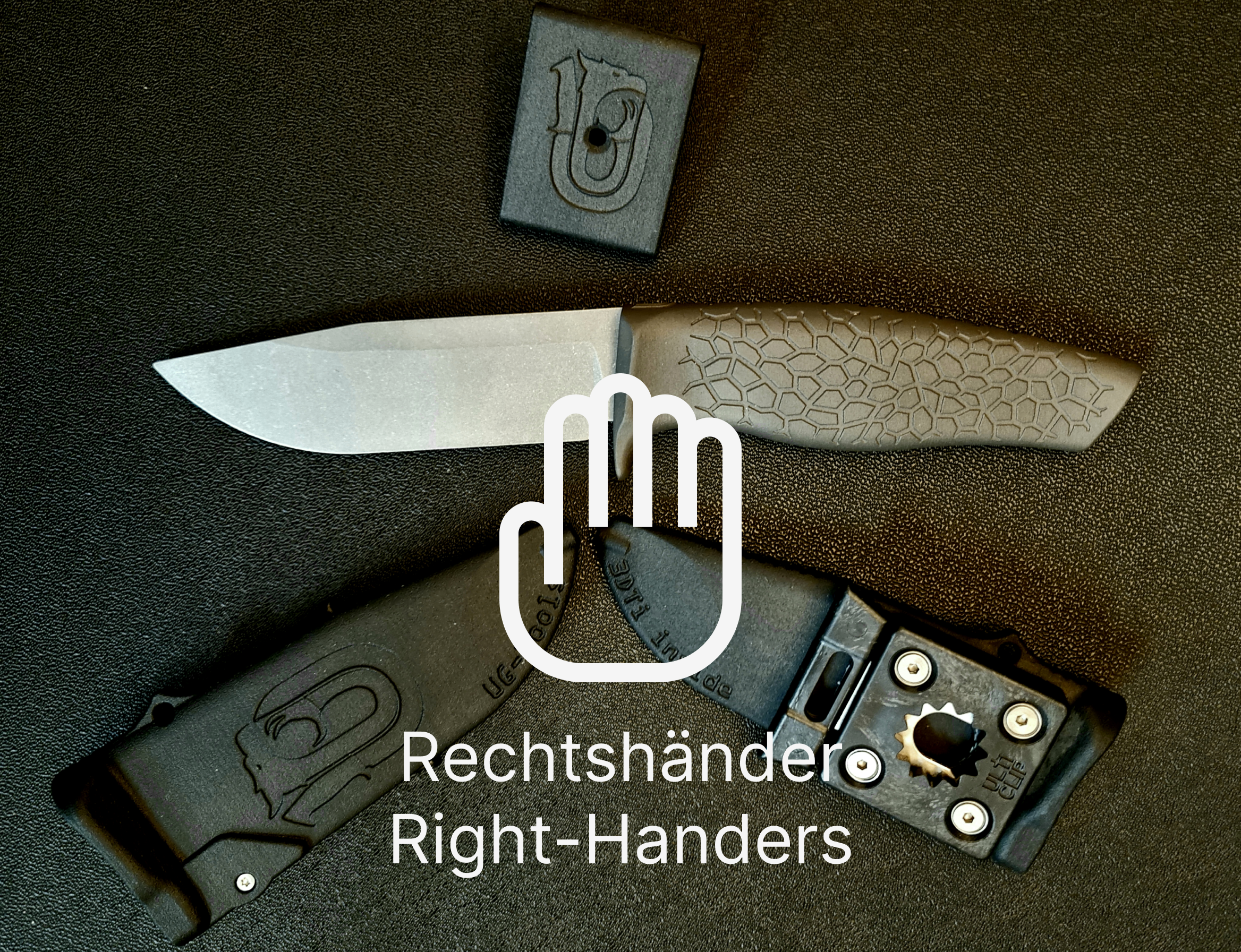 3DTi Sheath "Modular" for TiNy Droppoint right-handed